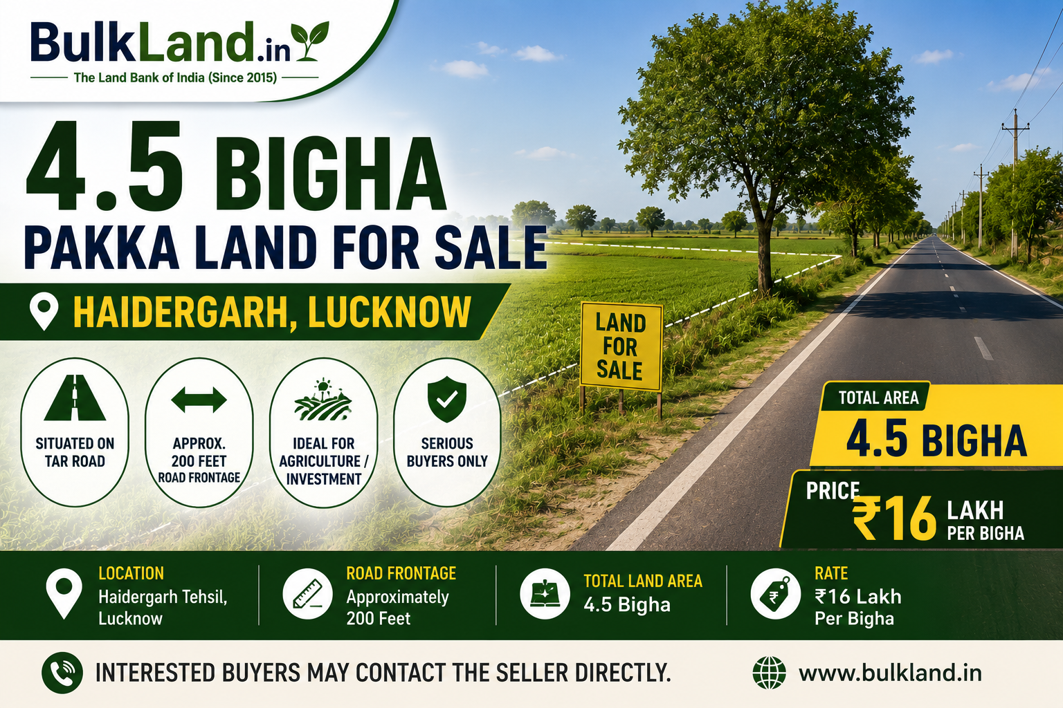 4.5 Bigha Land for Sale | Haidergarh, Lucknow